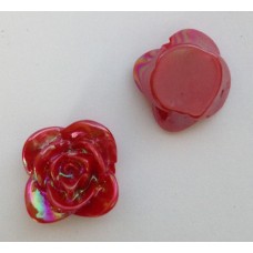 Kraal roos parelmoer rood 16 mm